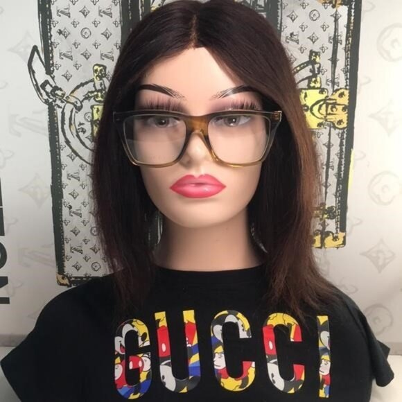 New Authentic Gucci GG0452O 004 Eyeglasses Brown Havana Oversized Square Frames - Picture 8 of 13